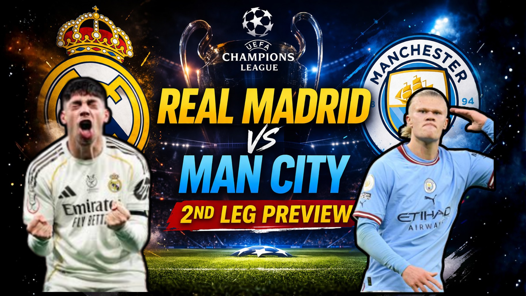 Real Madrid vs Man City players during Champions League clash ahead of the second leg match